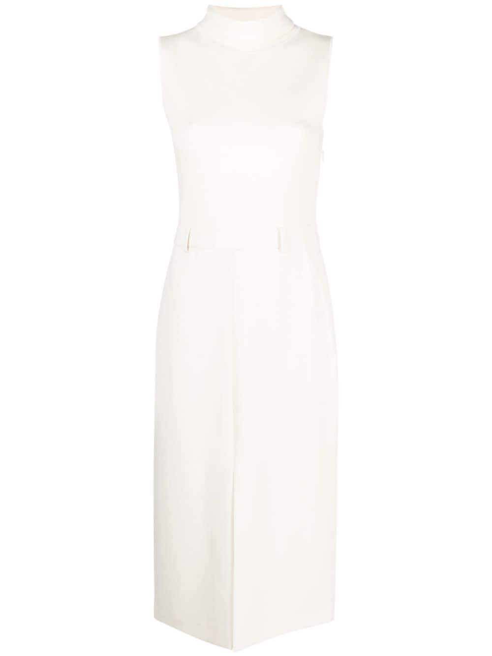 Theory Belted Wool Dress In Neutrals