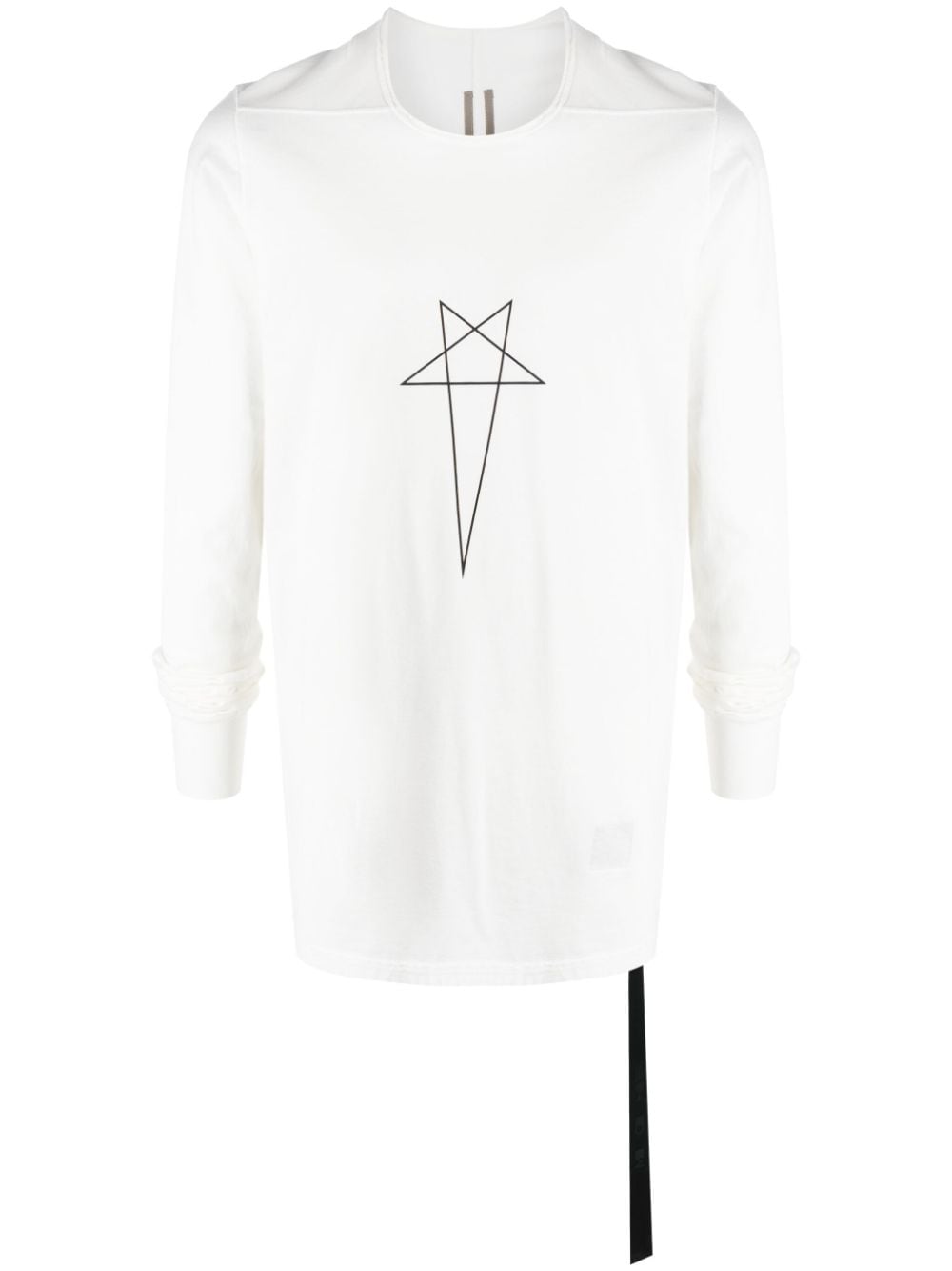 Rick Owens Drkshdw Pentagram Logo-print Cotton T-shirt In White