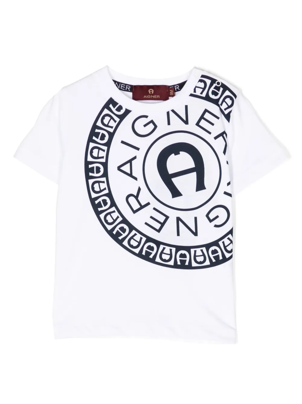 Aigner Kids logo-print cotton T-shirt - Bianco
