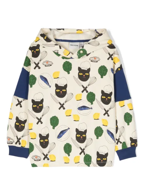 Mini Rodini Chef Cat cotton hoodie
