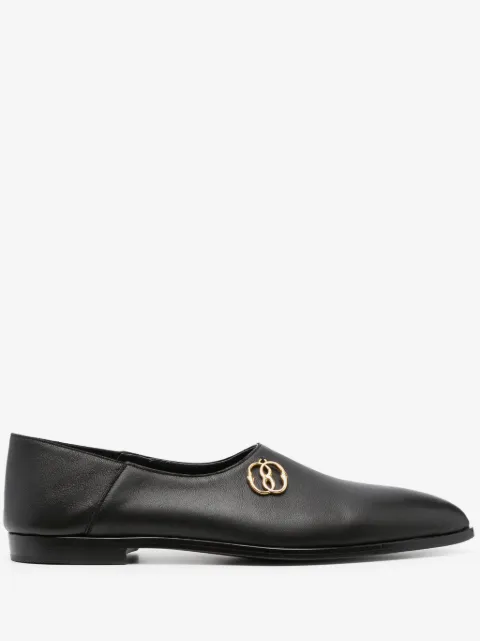 Bally pointed-toe leather loafers 