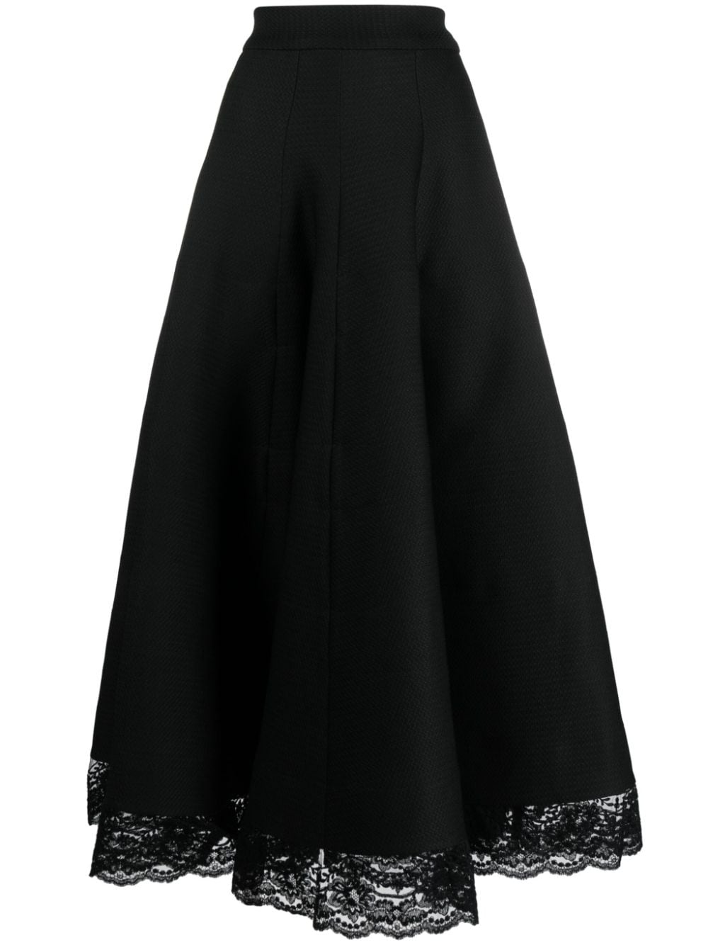 lace-trim maxi skirt