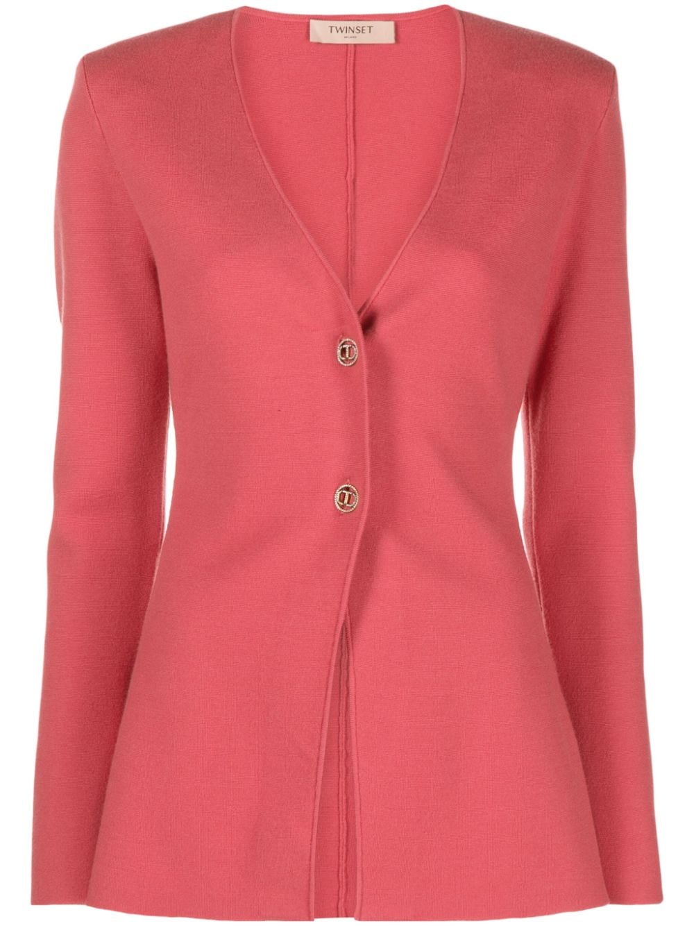 Twinset V-neck Knitted Cardigan In Pink