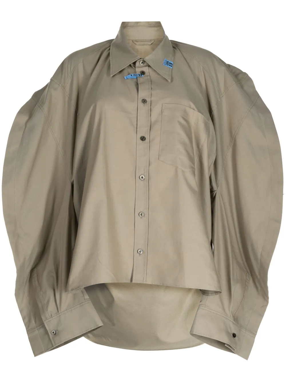 Maison Mihara Yasuhiro Blouse met puntkraag Bruin