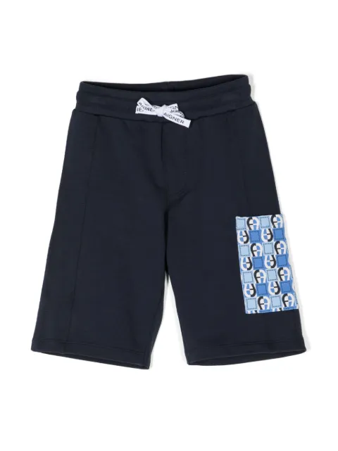 Aigner Kids logo-patch drawstring shorts