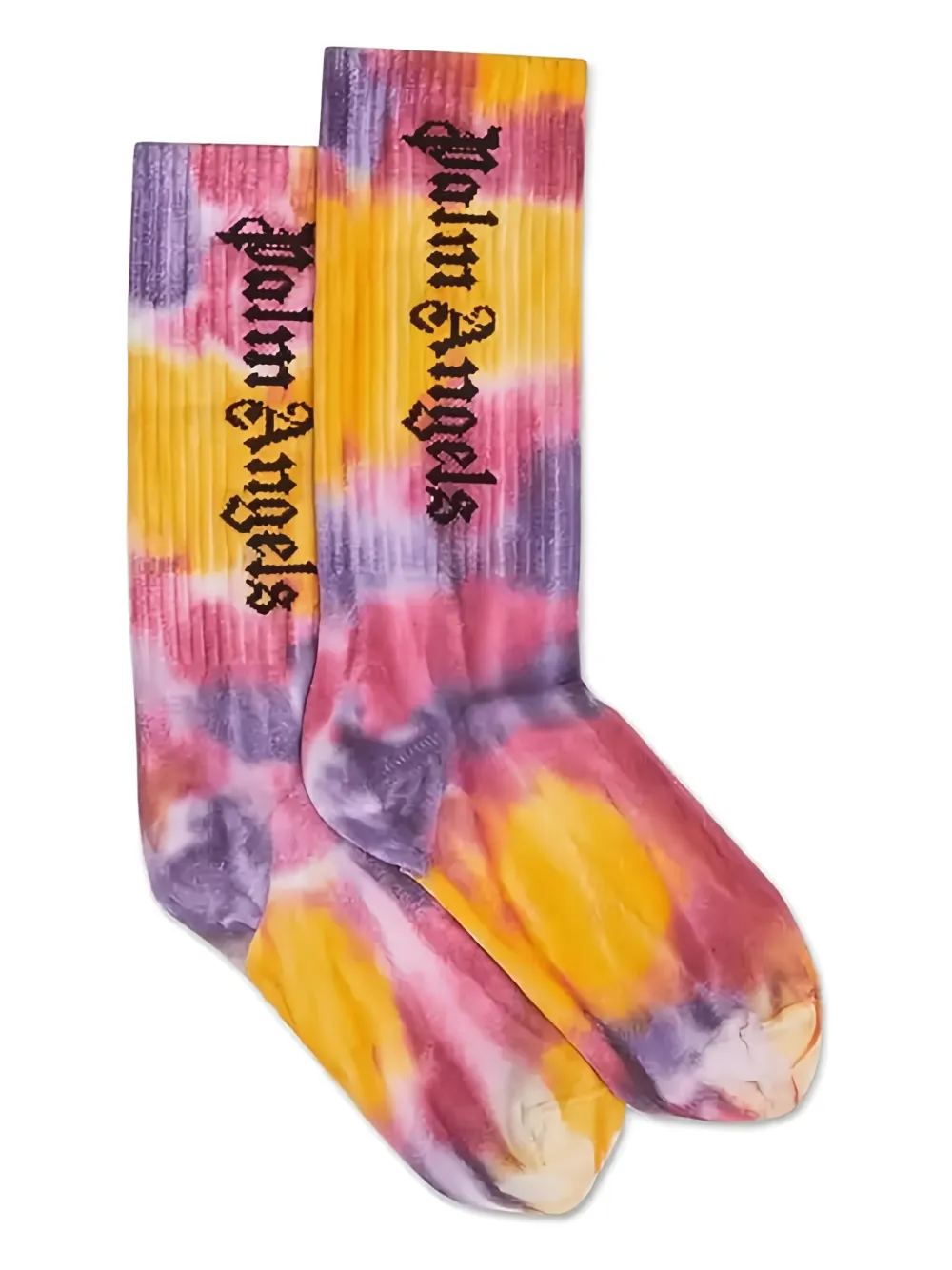 Palm Angels Kids tie-dye logo socks - オレンジ Palm Angels Kids tie-dye logo socks - オレンジ