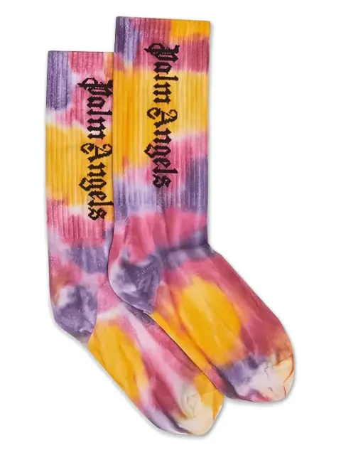 Palm Angels Kids tie-dye logo socks