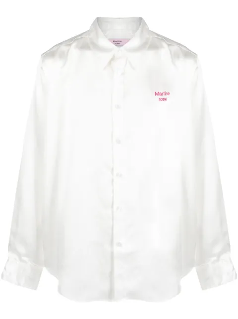 Martine Rose logo-embroidered satin-finish shirt