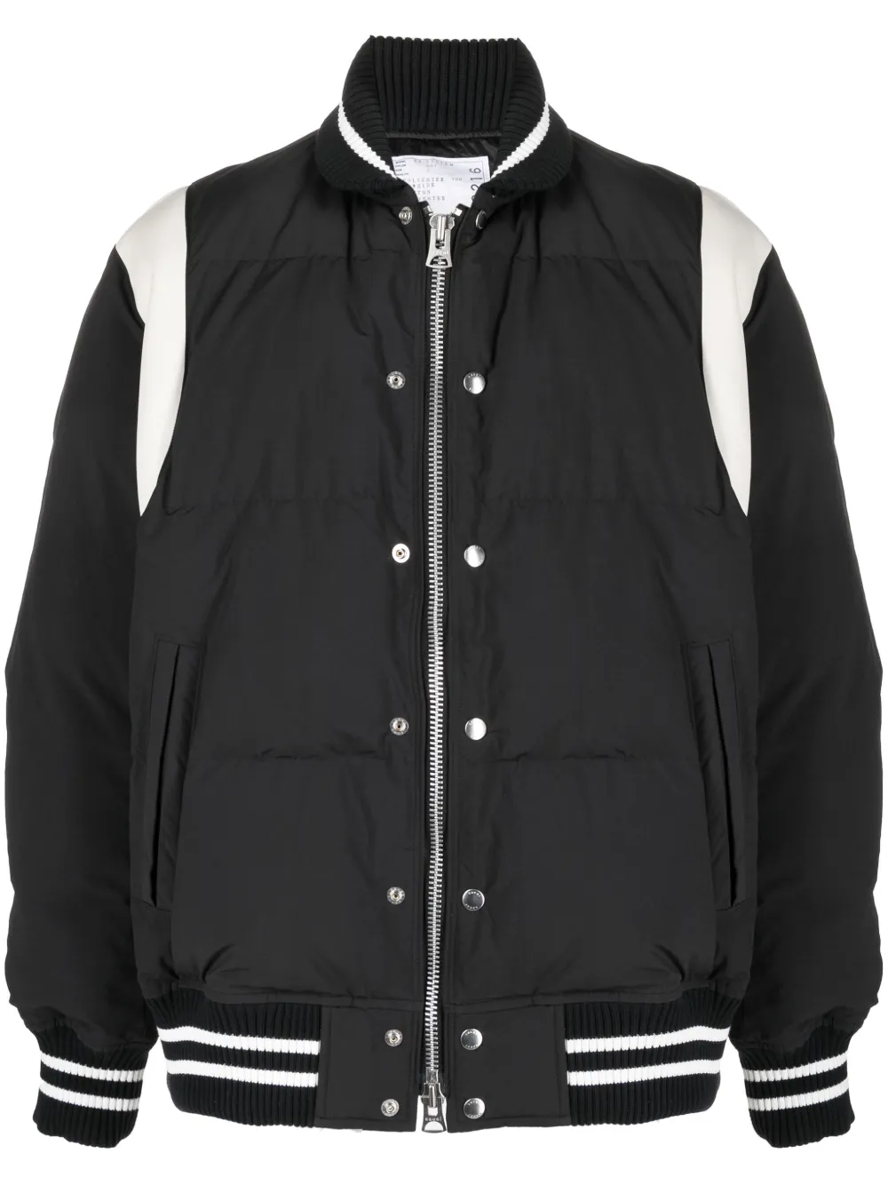 Sacai striped-edge Padded Bomber Jacket - Farfetch