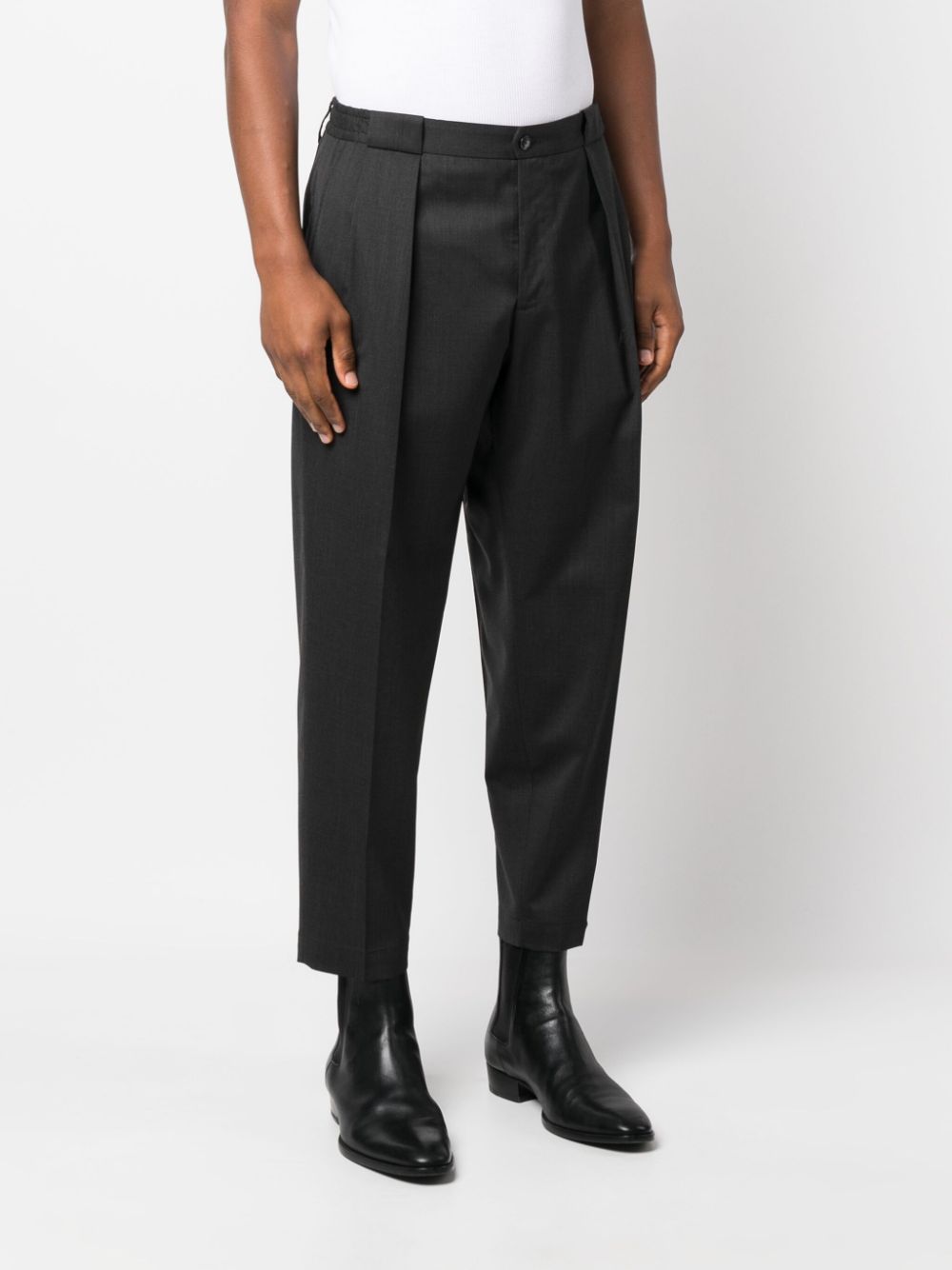 Christopher Nemeth Pleated Cropped Wool Trousers - Farfetch