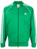 adidas logo-embroidered zip-up sweatshirt - Green