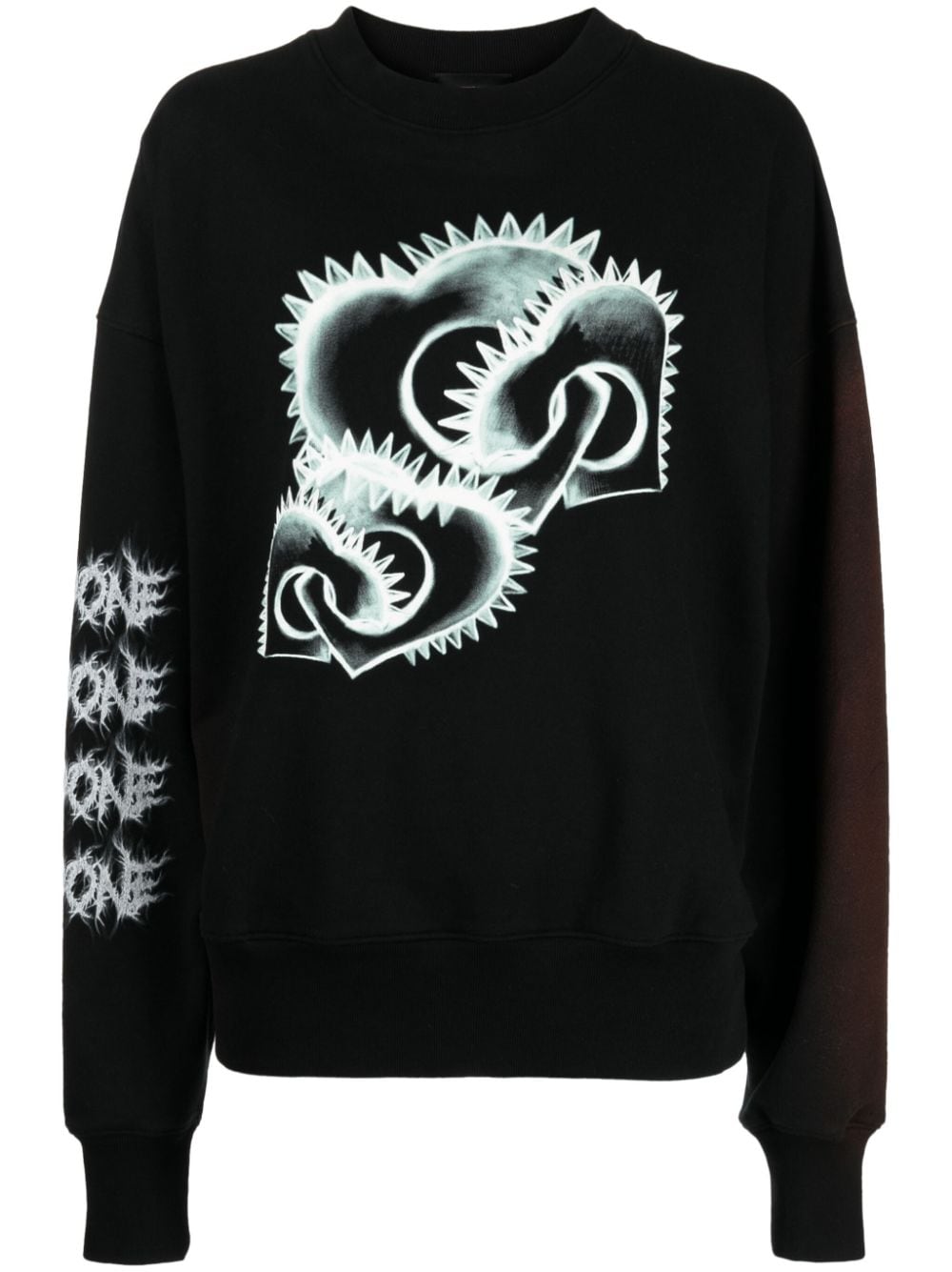 We11 Done Graphic-print Cotton Sweatshirt In Black