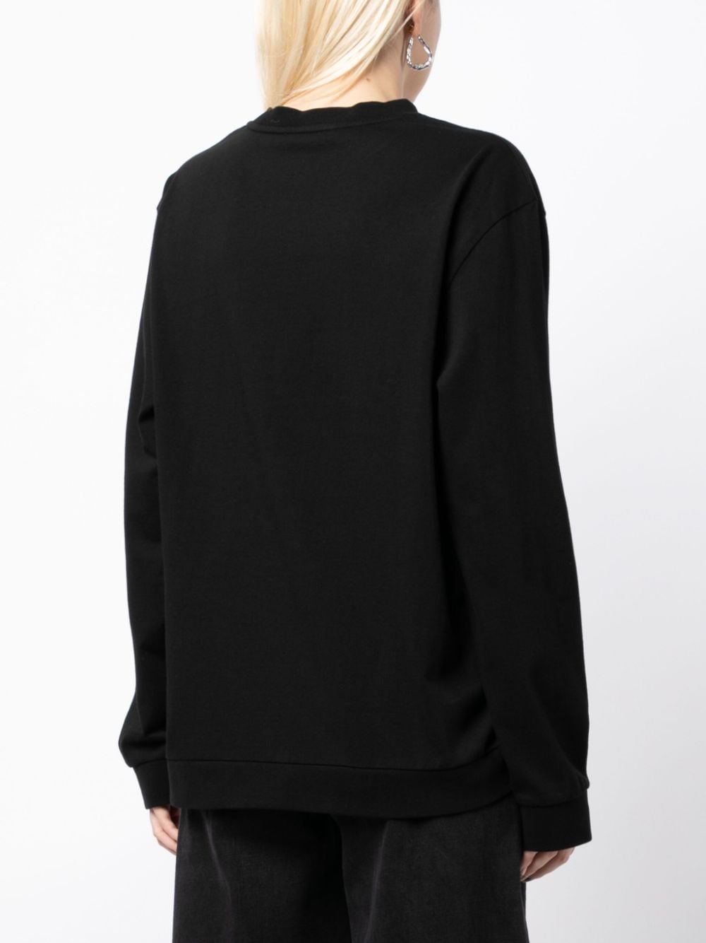 Shop We11 Done Graphic-print Cotton Sweatshirt In Black