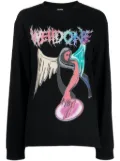 We11done graphic-print cotton sweatshirt - Black
