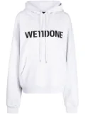 We11done logo-print drawstring hoodie - Grey