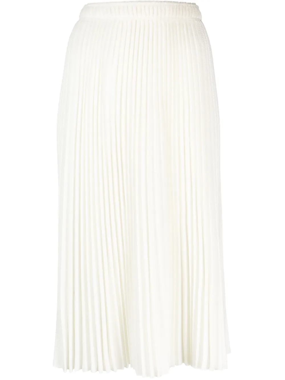 Ermanno Scervino Fine-knit Pleated Midi Skirt In White