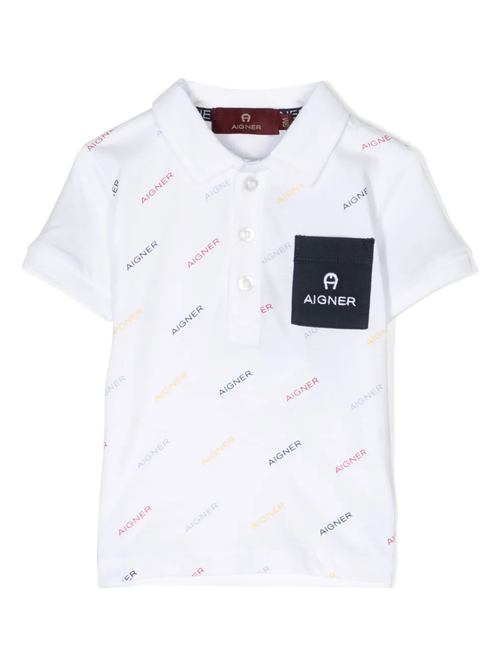 Aigner Babies' Logo-print Cotton Polo Shirt In White