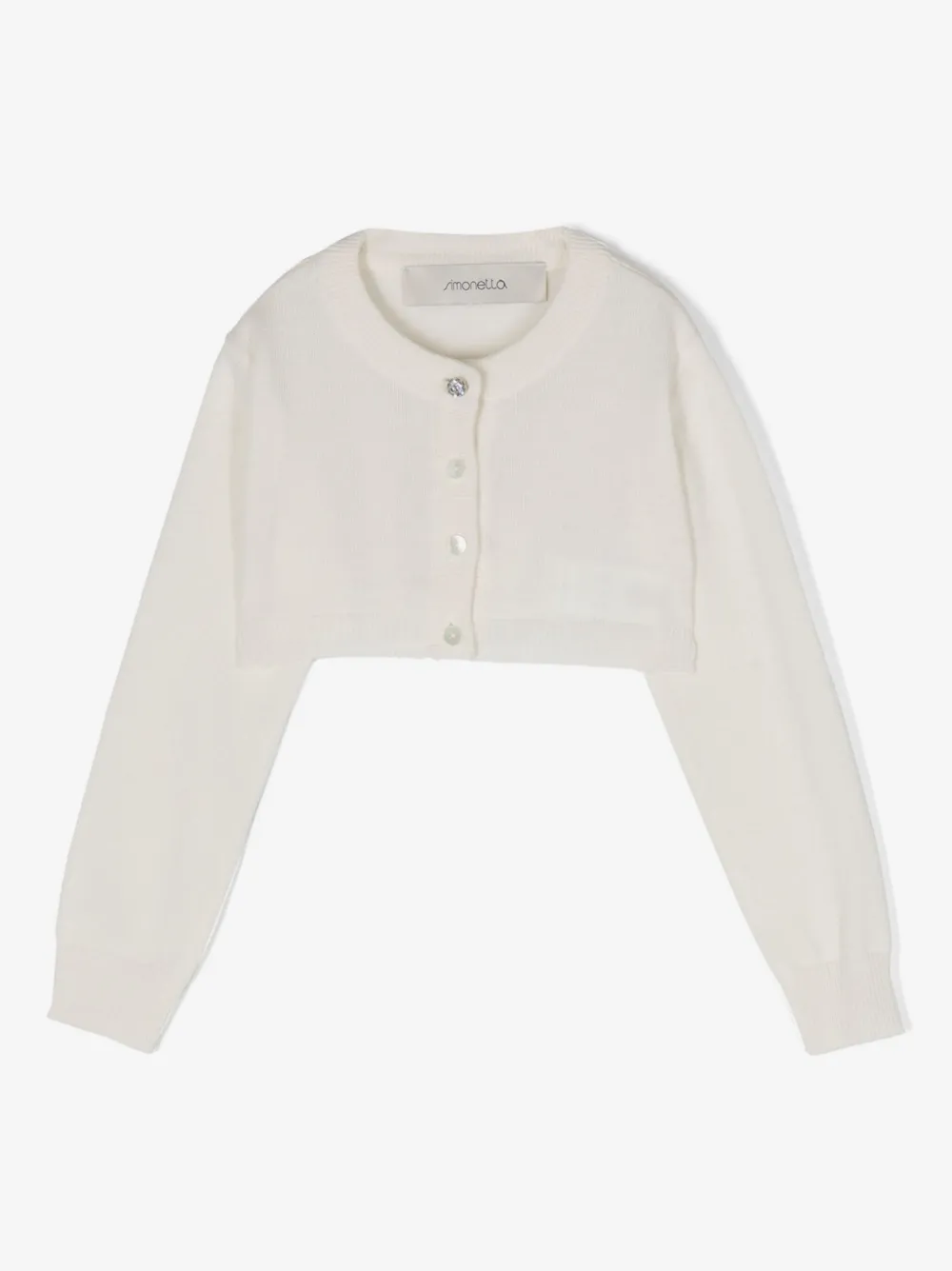 Simonetta long-sleeve cropped cashmere cardigan | Neutrals | Image 1