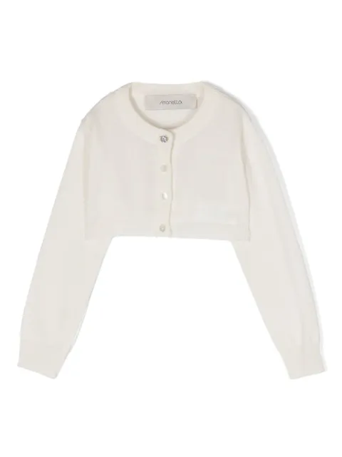 Simonetta long-sleeve cropped cashmere cardigan