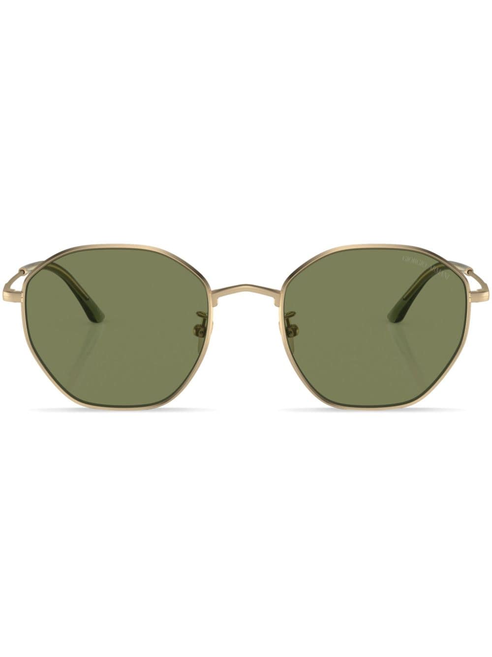 Giorgio Armani Tinted-lens Geometric-frame Sunglasses In Gold