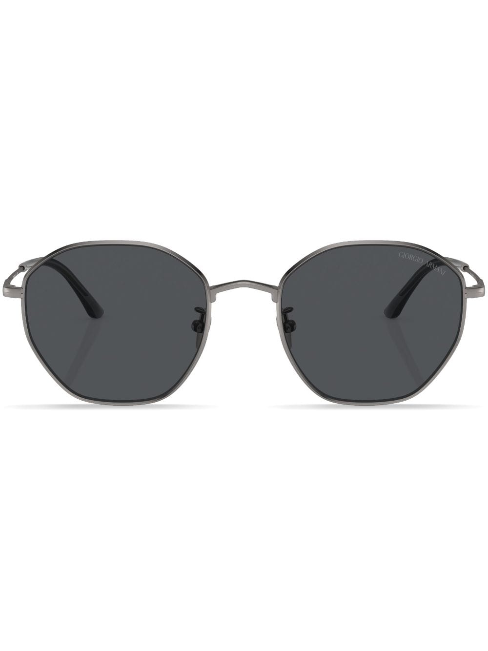 Giorgio Armani Tinted-lens Geometric-frame Sunglasses In Silver