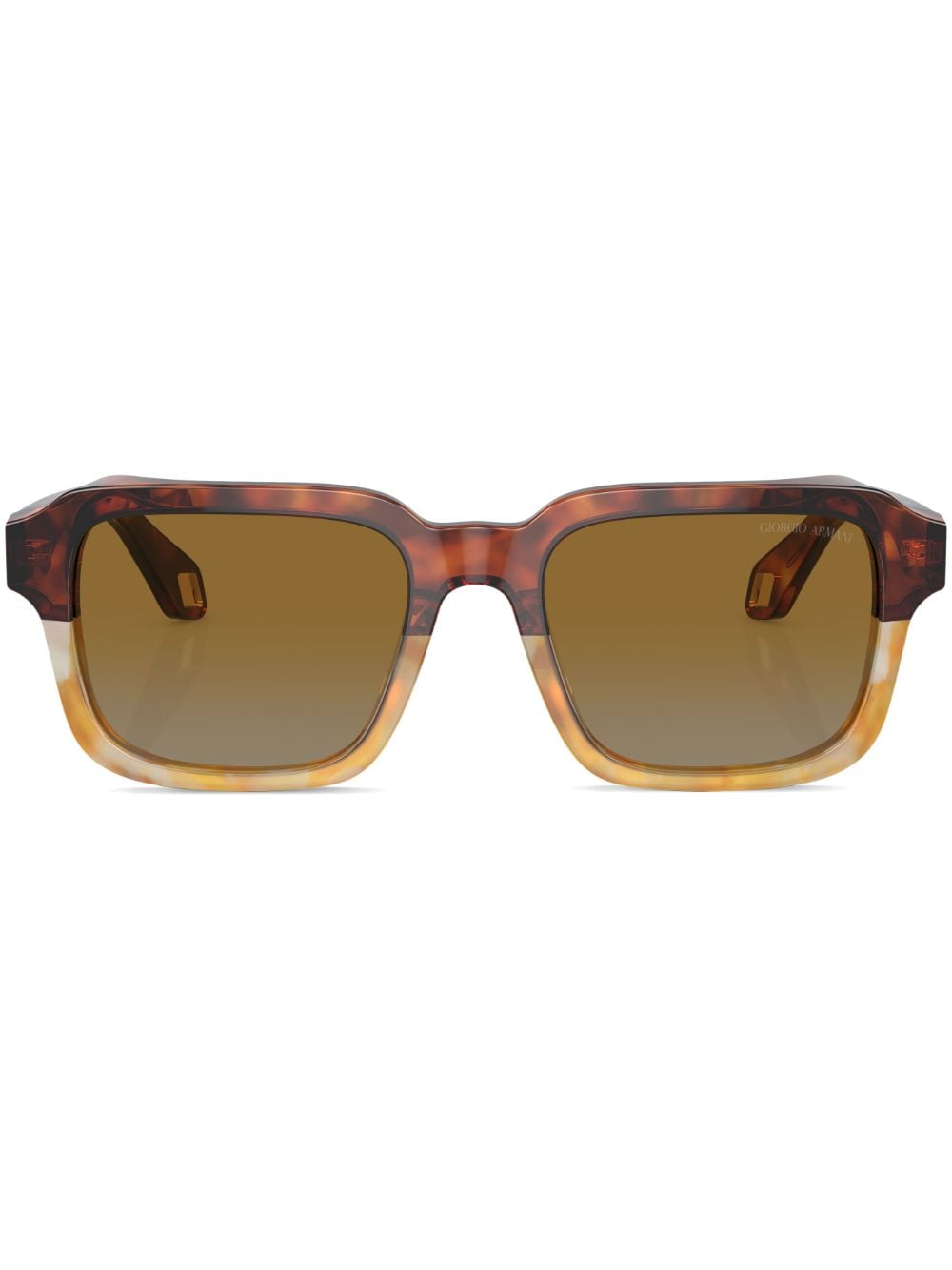 Giorgio Armani Tinteds-lens Rectangle-frame Sunglasses In Brown