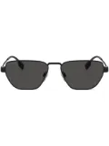 Burberry Eyewear Vintage-check geometric-frame sunglasses - Black