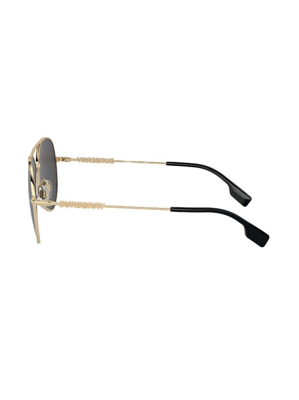 Shop Burberry Eyewear Logo-plaque Pilot-frame Sunglasses In Gold
