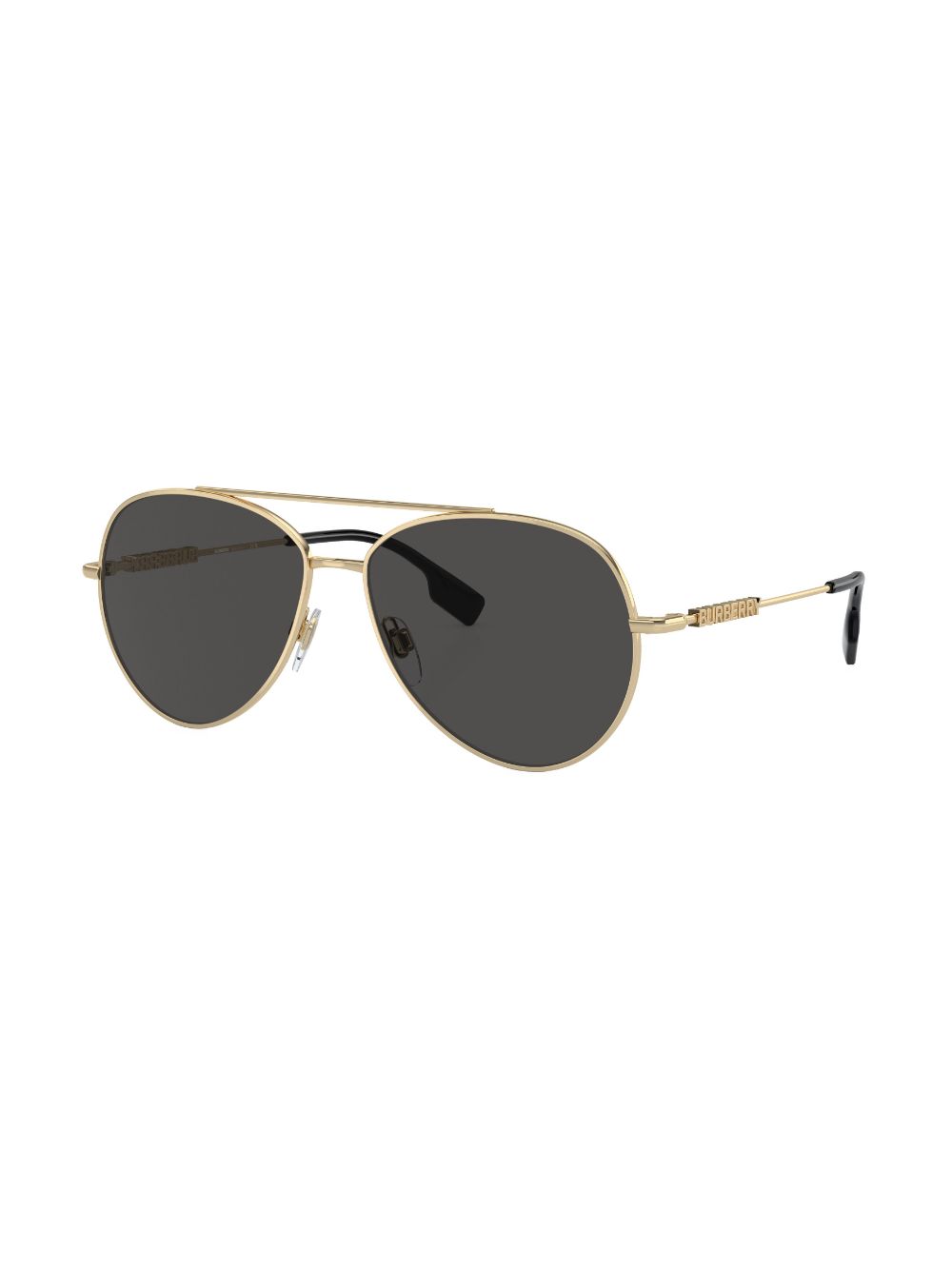 Shop Burberry Eyewear Logo-plaque Pilot-frame Sunglasses In Gold