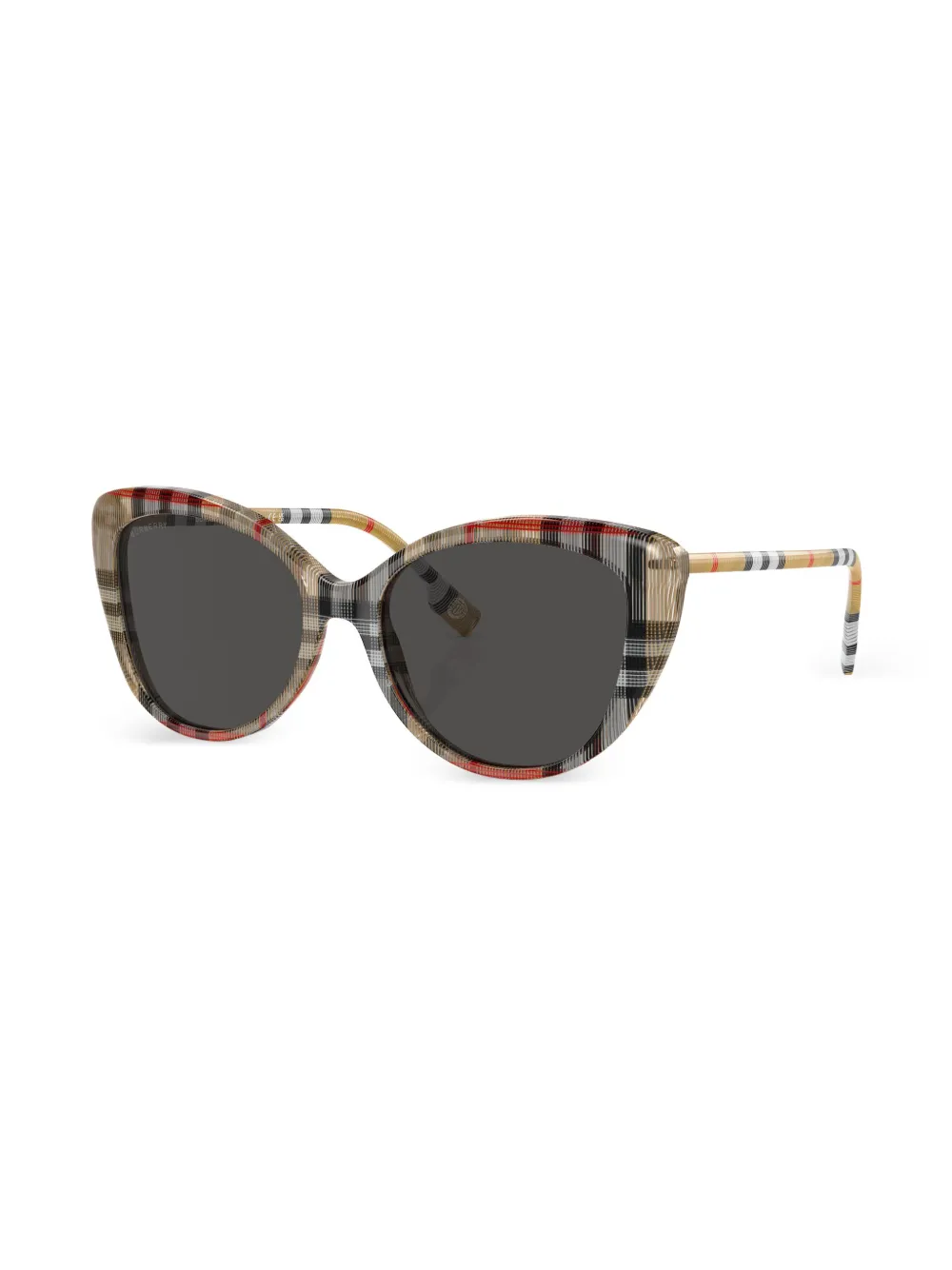 Shop Burberry Eyewear Vintage-check Cat-eye Sunglasses In Neutrals