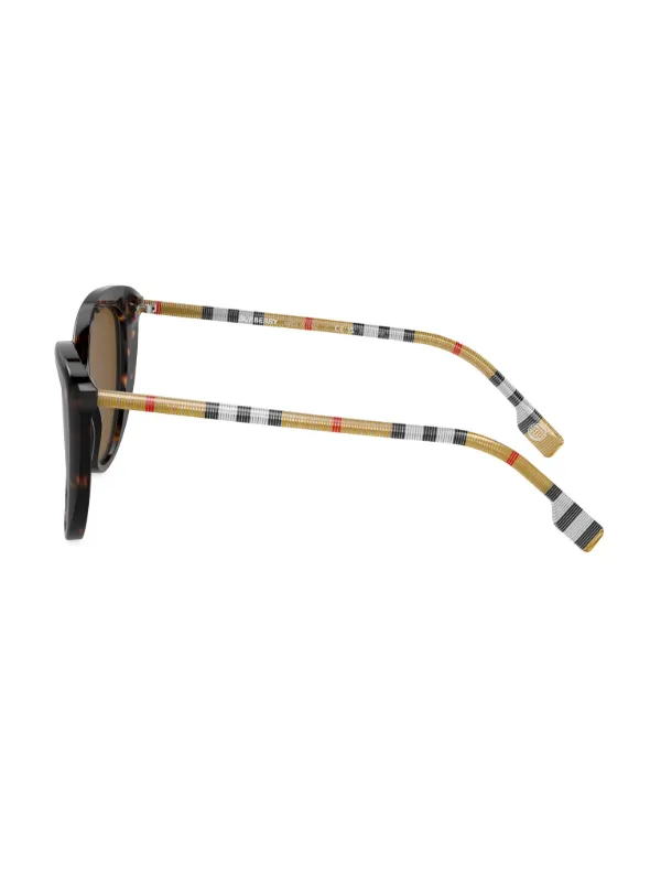 Burberry Sunglasses Kitty 130 Classic Brown Check Plaid Burberry cat eye sunglasses gold and plaid wayfarer style shades main image 4