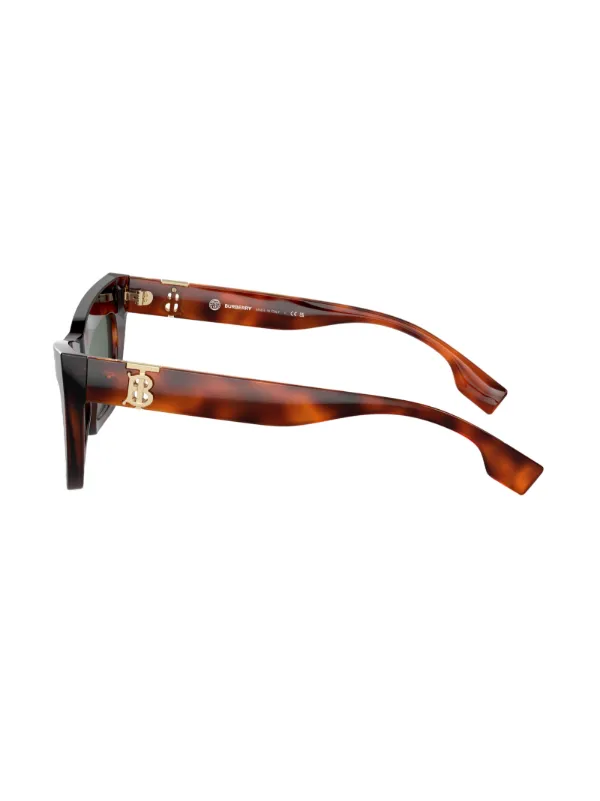 Burberry Tortoiseshell Sunglasses with Gold TB Logo Burberry Eyewear TB-motif square-frame Sunglasses | Brown  main image 3