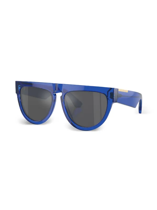 Burberry Eyewear logo-engraved round-frame Sunglasses | Blue