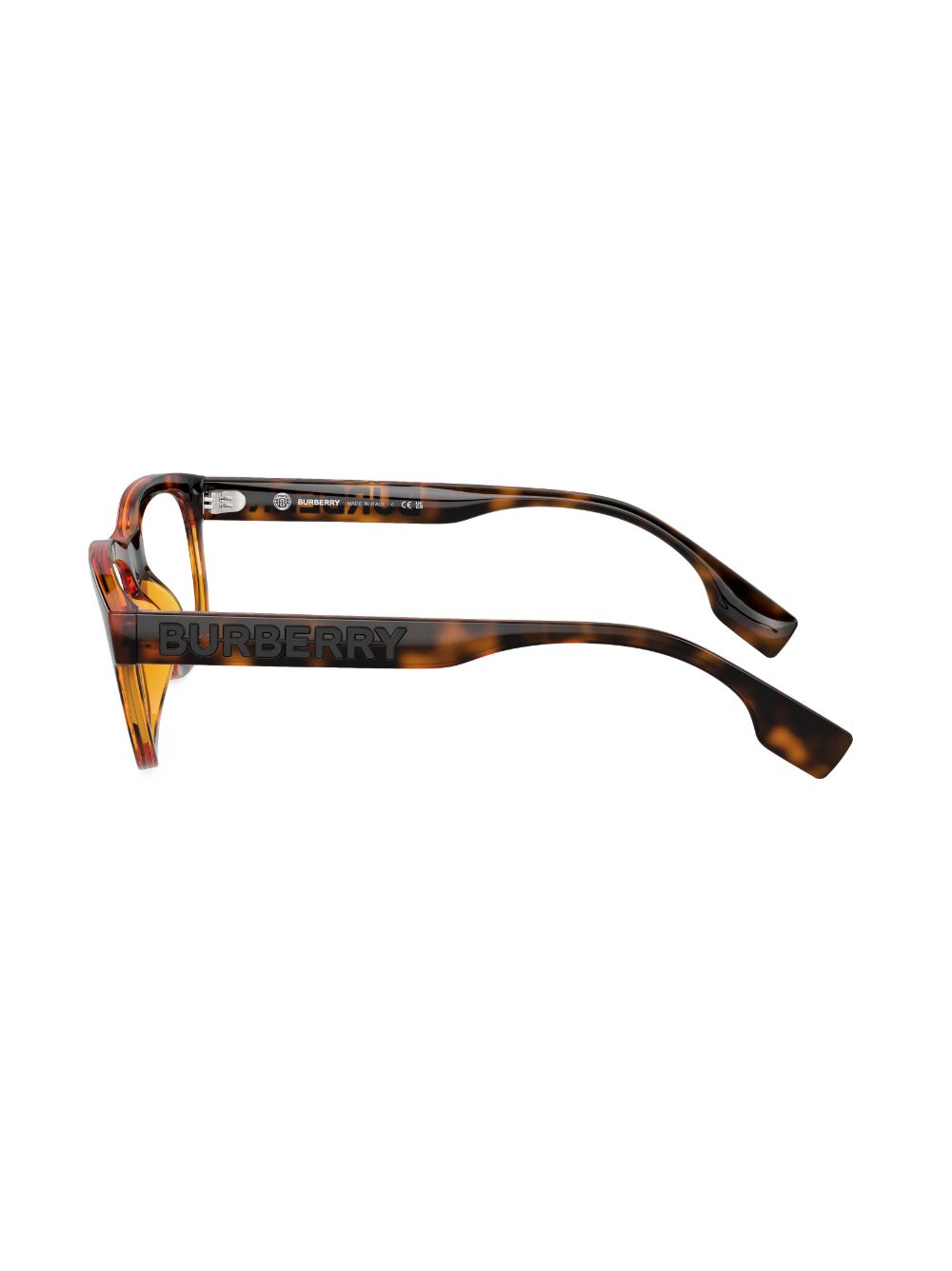 Shop Burberry Eyewear Logo-print Rectangle-frame Glasses In Braun