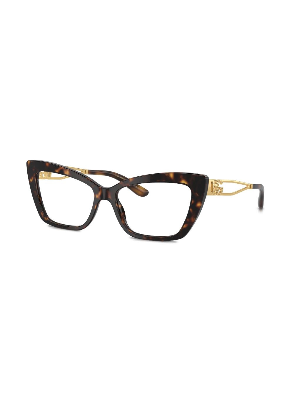 Shop Dolce & Gabbana Tortoiseshell-effect Cat Eye-frame Glasses In Brown