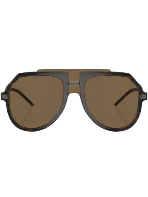 Rick Owens Shield オーバーサイズ サングラス | ブラウン | FARFETCH JP