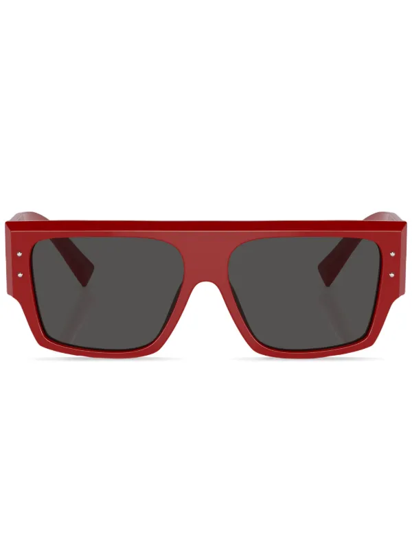 Dolce Gabbana Eyewear logo-print rectangle-frame Sunglasses Red  FARFETCH IN