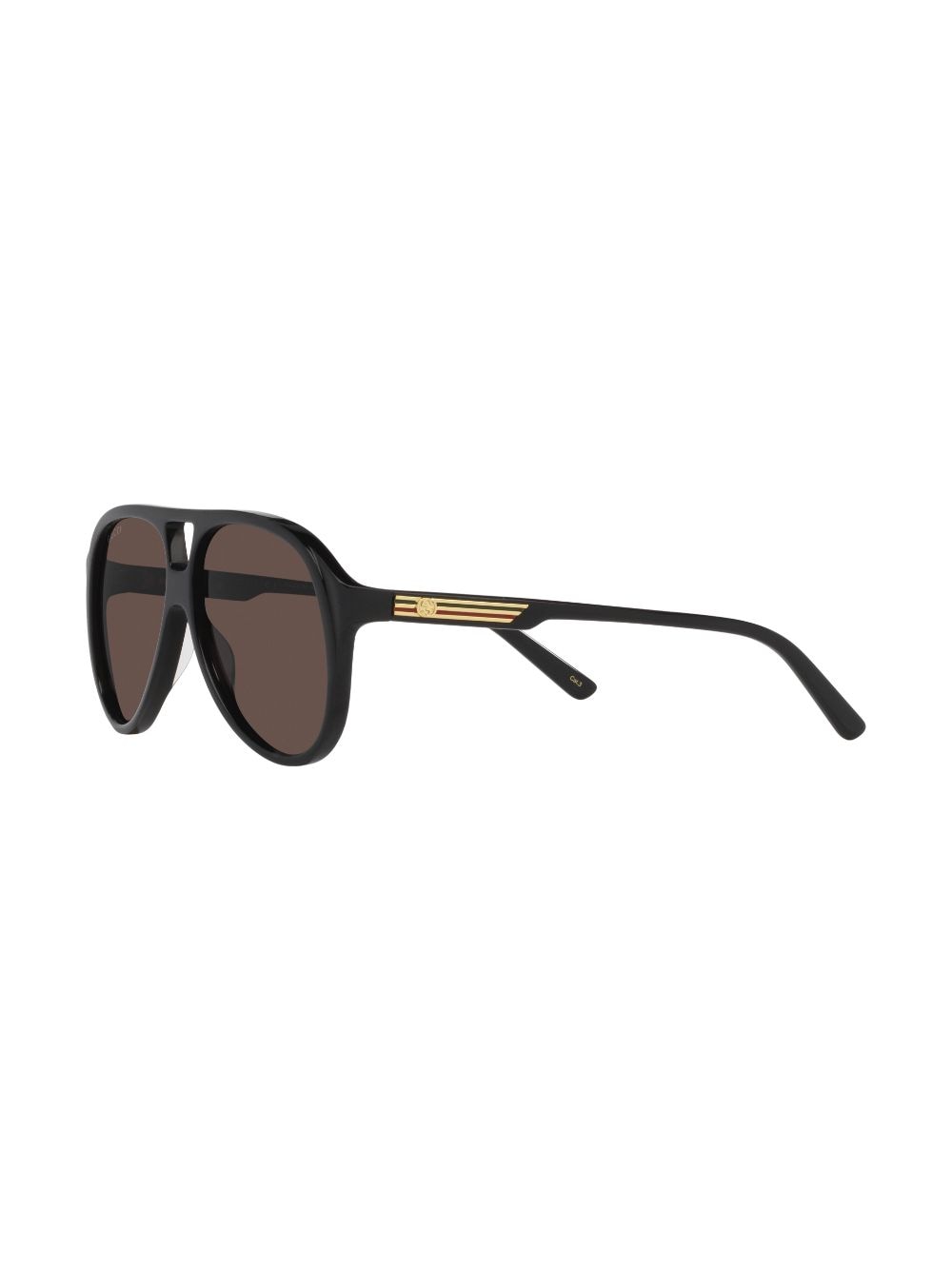 Shop Gucci Interlocking G Pilot-frame Sunglasses In Schwarz