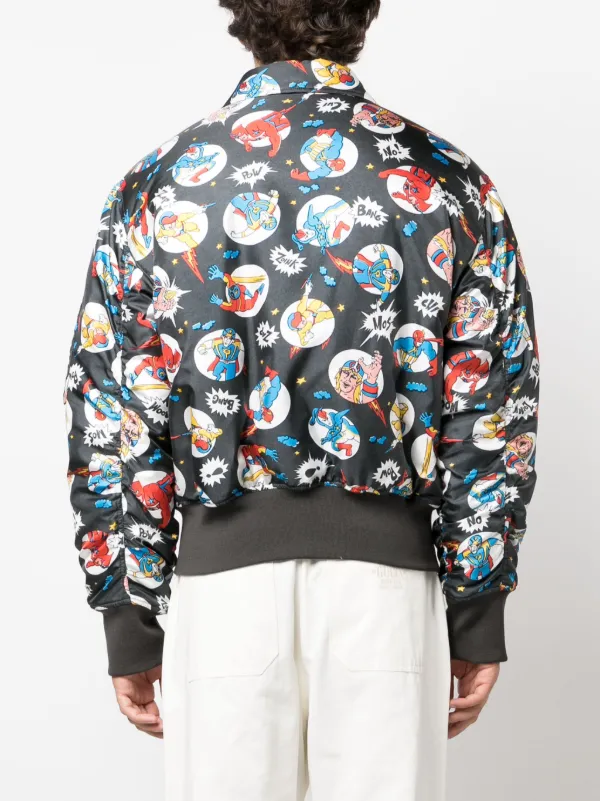 Moschino graphic-print Bomber Jacket | Grey | FARFETCH