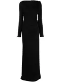 Del Core gathered long-sleeve gown - Black