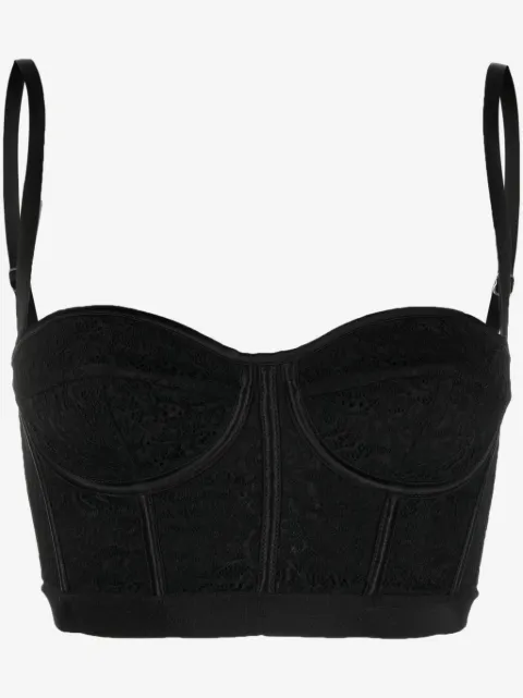 Del Core lace-detailing bustier crop top