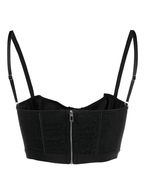 Del Core lace-detailing Bustier Crop Top | Black | FARFETCH