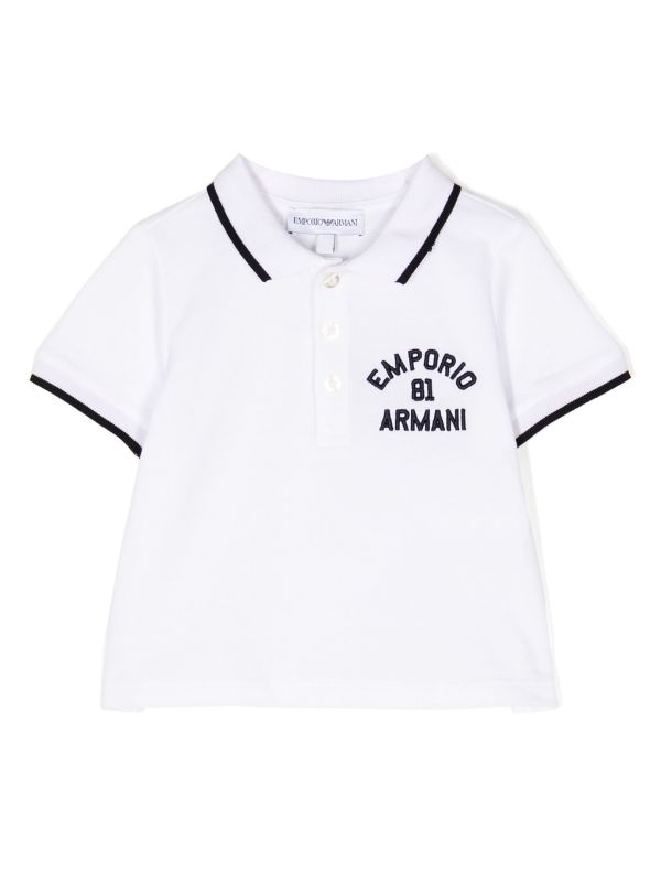 Giorgio Armani monogram-print Cotton Polo Shirt - Farfetch