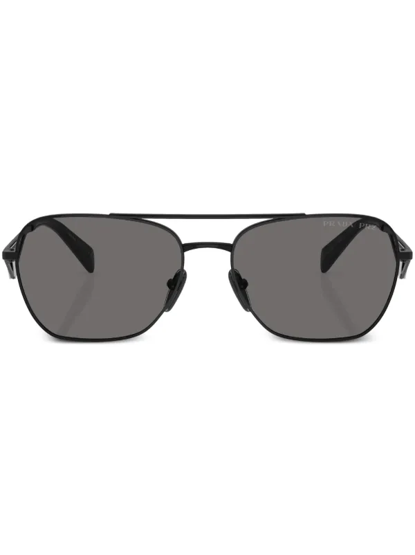 Framework Occhiali Da Sole Pilota Uomo Nero - Montatura In Policarbonato, Lenti Fumo Scuro, Protezione UV, Logo Locs