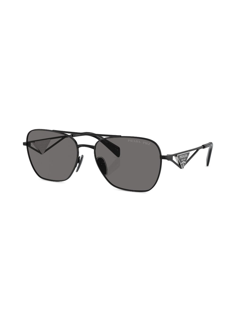 Shop Prada Triangle-logo Pilot Sunglasses In Schwarz
