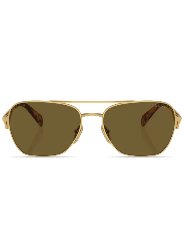 プラダ トライアングルロゴ アビエイター Prada Eyewear triangle-logo Pilot Sunglasses | Gold