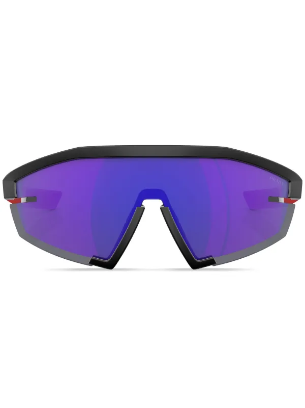 Prada Linea Rossa PS 03ZS pilot-frame Sunglasses Black