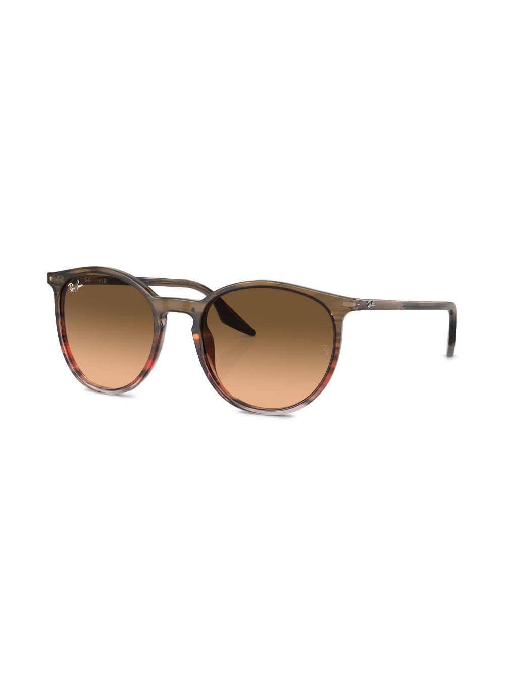 Shop Ray Ban Rb2204 Oval-frame Sunglasses In Braun