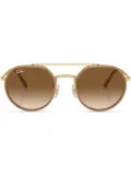 Ray-Ban logo-print round-frame sunglasses - Gold