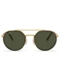 Ray-Ban logo-print round-frame sunglasses - Gold